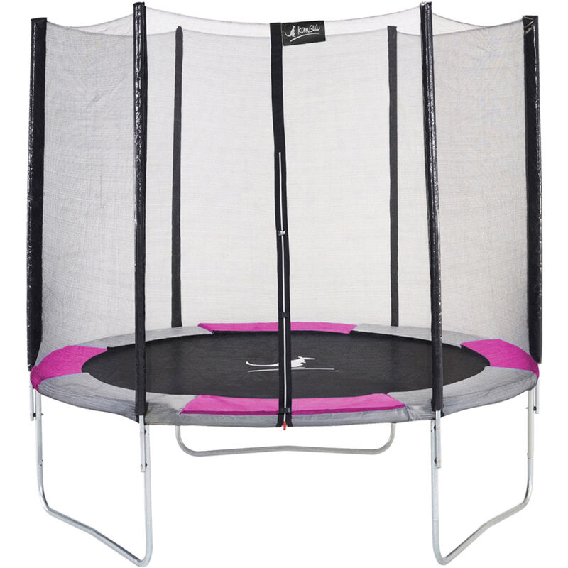 Kangui - Trampoline rond Ø250cm avec filet de sécurité - RALLI 250 - Rose