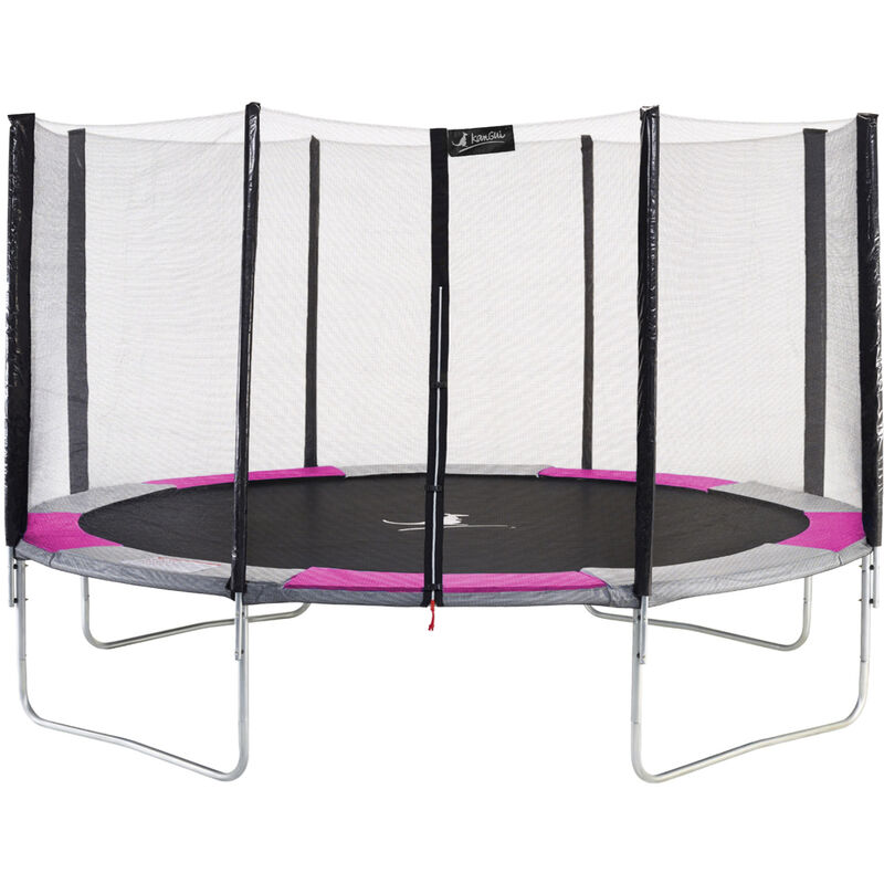 Trampoline rond Ø430cm avec filet de sécurité - ralli 430 - Rose - Kangui