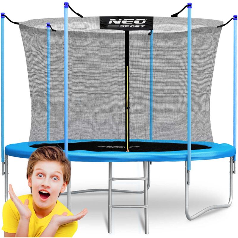 Trampoline de jardin 6 pieds/183 cm avec filet intérieur et échelle Neo-Sport