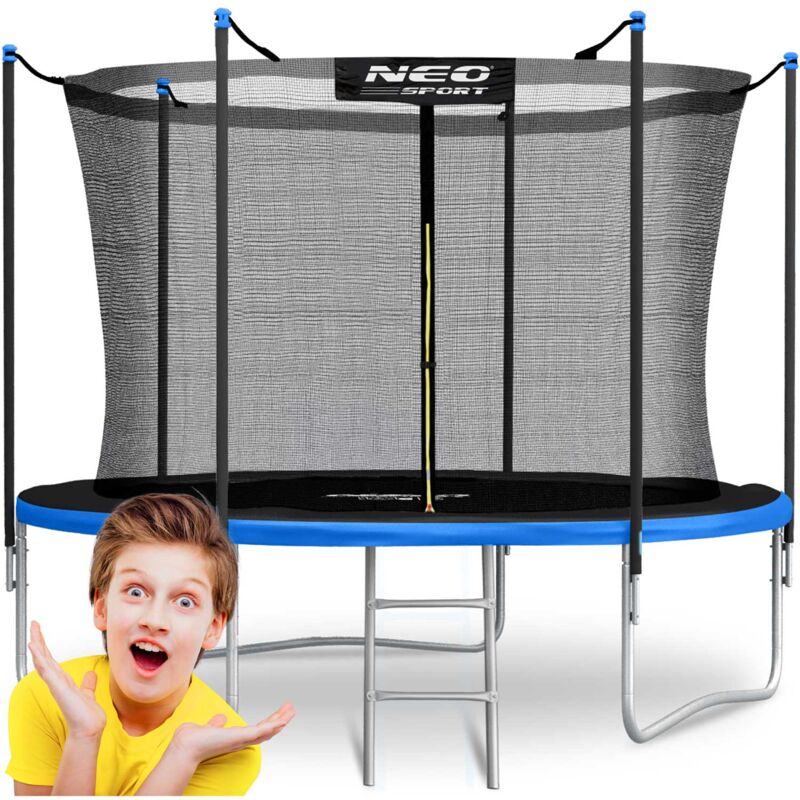 Trampoline de jardin 8ft/252cm avec filet intérieur et échelle Neo-Sport