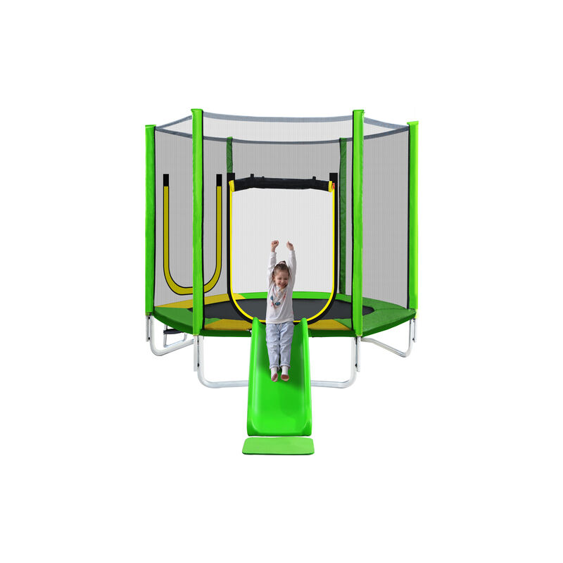 Trampoline de jardin extérieur pour enfant certifié tüv Rheinland, avec protections et accessoires