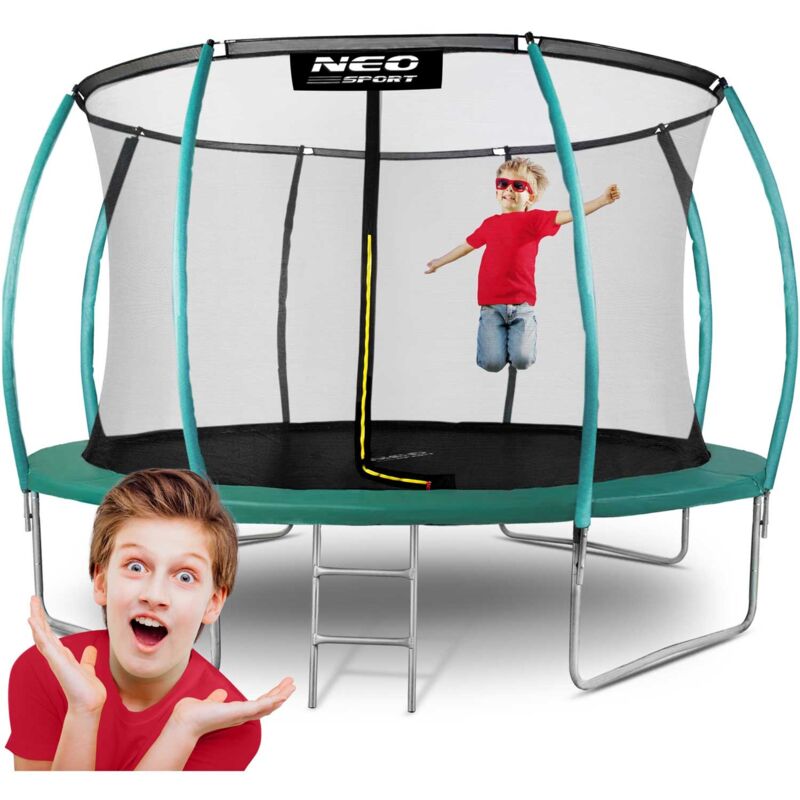 Trampoline de jardin profilé 374 cm avec filet intérieur Neo-Sport