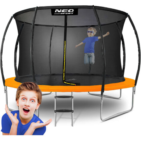 Trampoline de jardin profilé 374 cm avec filet intérieur Neo-Sport