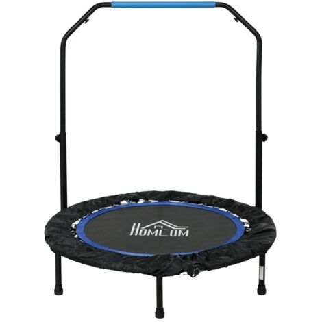 Trampoline de ,pliable,poignée réglable,Ø102x123H cm,jusqu’à 100 kg,noir/bleu