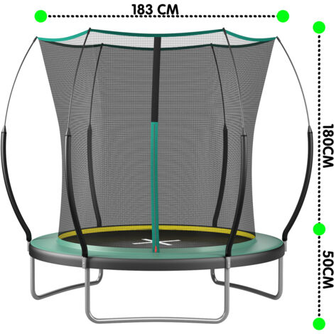 Trampoline de sécurité sans plumes sans couture,trampoline de jardin de 183 cm avec filet de sécurité