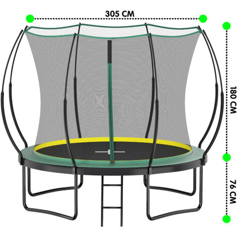Trampoline de sécurité sans plumes sans couture,trampoline de jardin de 305 cm avec filet de sécurité