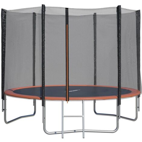 Trigano – Trampoline 2,44 m avec filet de sécurité – Structure en acier galvanisé – Charge maximale 50 kg – Échelle incluse