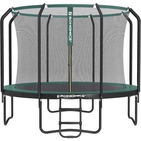 Trampoline Diamètre 305cm, avec Filet de sécurité intérieur，TÜV Rheinland GS Certifica, Noir et Vert