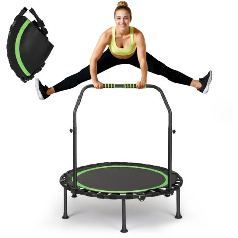 Trampoline d'intérieur pliable sans montage  Diamètre 101 cm, mini-trampoline  Capacité de charge de 150 kg  Plus stable et plus silencieux, adapté aux adultes