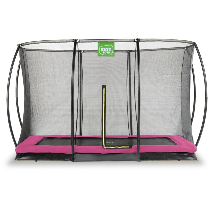 Exit Toys - Trampoline enterré exit Silhouette 214x305cm avec filet de sécurité - rose