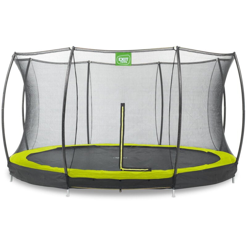 Exit Toys - Trampoline enterré exit Silhouette ø366cm avec filet de sécurité - vert