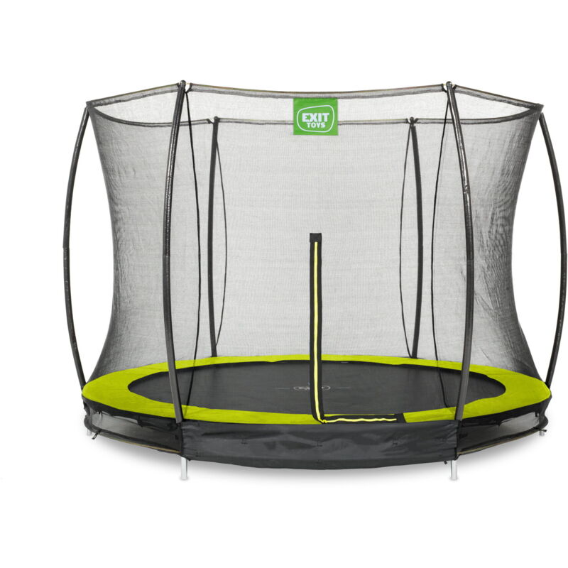 Trampoline enterré EXIT Silhouette ø244cm avec filet de sécurité - vert