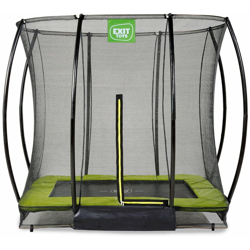 Trampoline enterré exit Silhouette 153x214cm avec filet de sécurité - vert