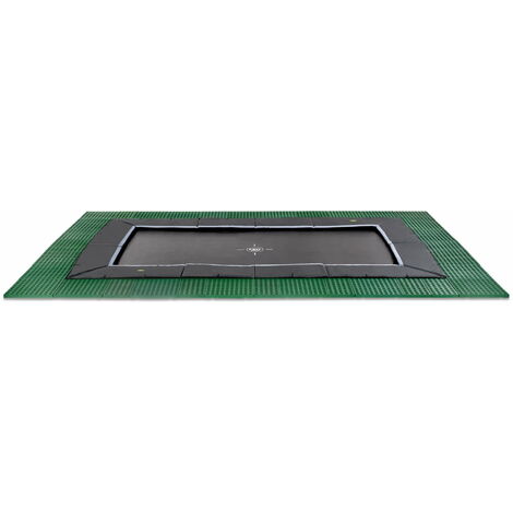 Trampoline enterré au niveau du sol EXIT Dynamic 275x458cm avec dalles de sécurité Freezone - noir