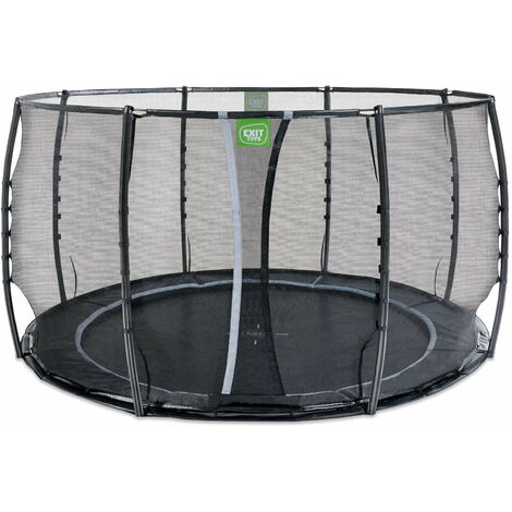 Trampoline enterré au niveau du sol EXIT Dynamic ø366cm avec filet de sécurité - noir