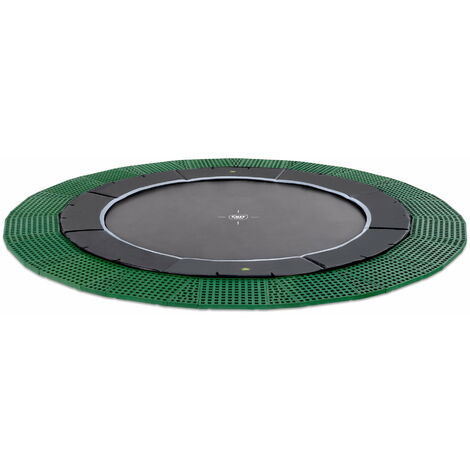 Trampoline enterré au niveau du sol EXIT Dynamic ø427cm avec dalles de sécurité Freezone - noir