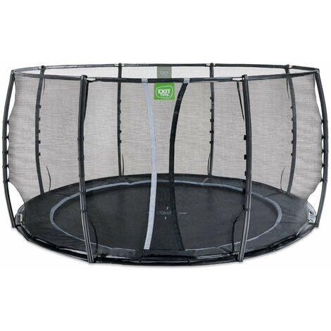 Trampoline enterré au niveau du sol EXIT Dynamic ø427cm avec filet de sécurité - noir