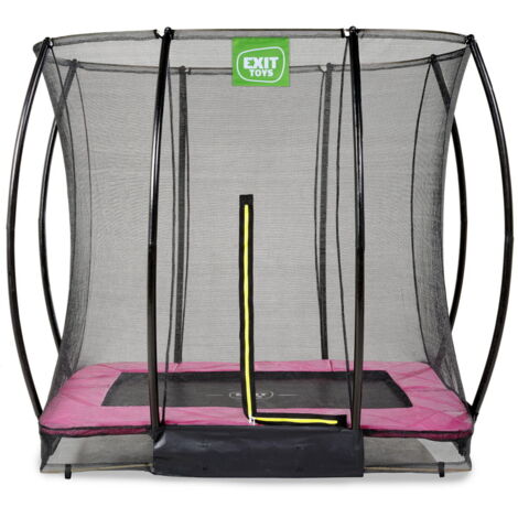 Trampoline enterré EXIT Silhouette 153x214cm avec filet de sécurité - rose