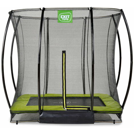 Trampoline enterré EXIT Silhouette 153x214cm avec filet de sécurité - vert