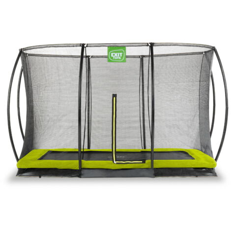Trampoline enterré EXIT Silhouette 214x305cm avec filet de sécurité - vert