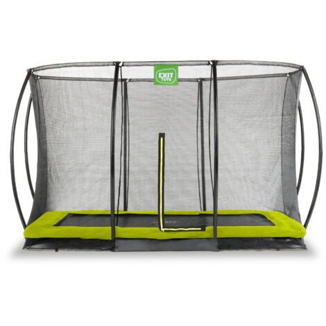 Trampoline enterré EXIT Silhouette 244x366cm avec filet de sécurité - vert