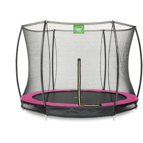 Trampoline enterré EXIT Silhouette ø305cm avec filet de sécurité - rose