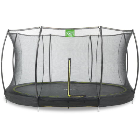 Trampoline enterré Silhouette Ø 3,66 m avec filet de sécurité Noir - Exit Toys