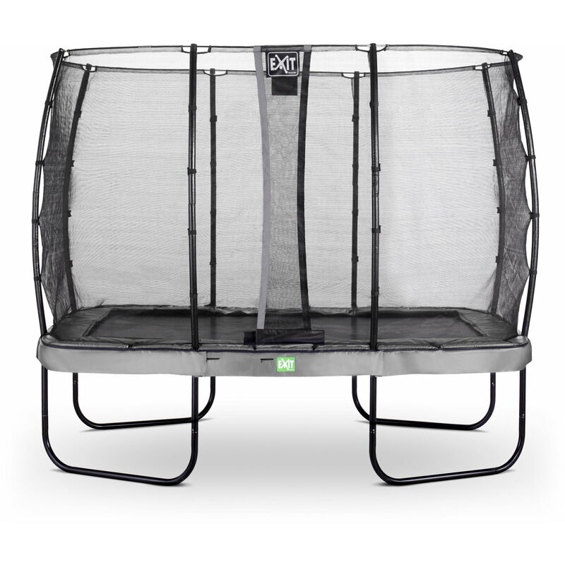 Exit Toys - Trampoline exit Elegant 214x366cm avec filet de sécurité Economy - gris
