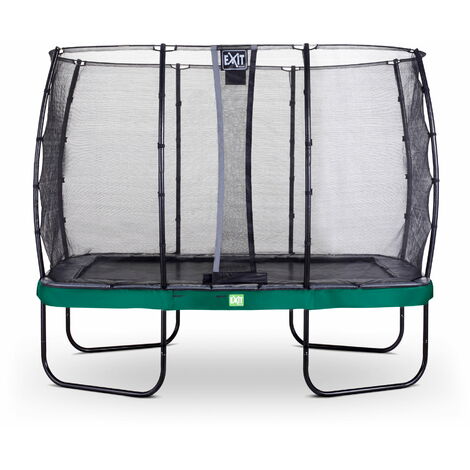 Trampoline EXIT Elegant 214x366cm avec filet de sécurité Economy - vert