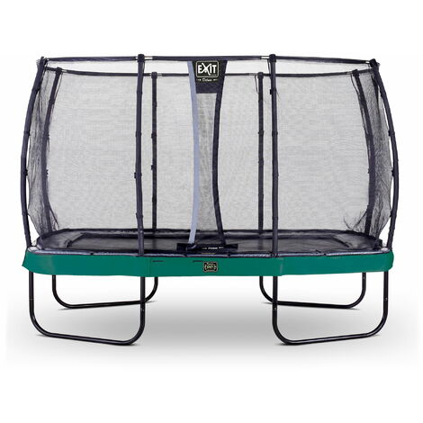 Trampoline EXIT Elegant Premium 244x427cm avec filet de sécurité Deluxe - vert