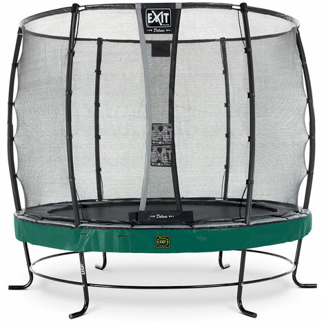 Trampoline EXIT Elegant Premium ø253cm avec filet de sécurité Deluxe - vert