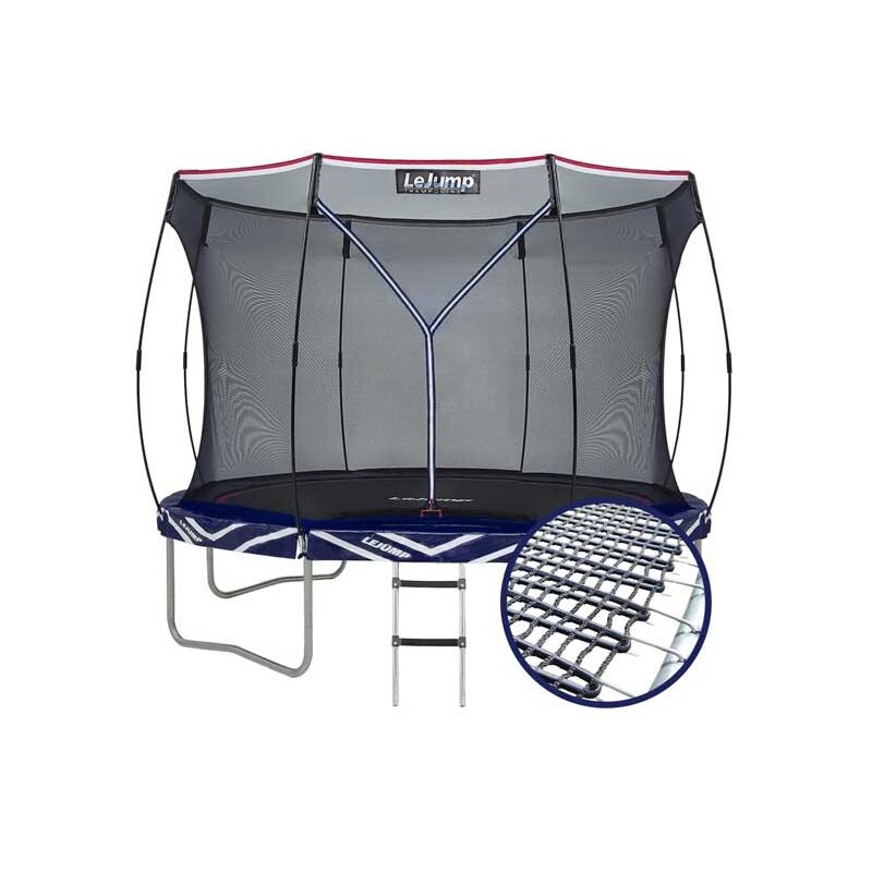 Trampoline Zéro-Ressort Breveté Ø305cm Bleu blanc rouge Rond Lejump Lightning y