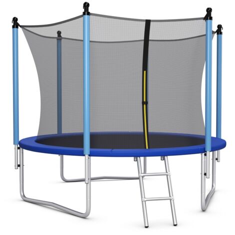 Trampoline Extérieur ø305cm Echelle Filet de Sécurité Tapis de Saut Tuyau Galvanisé Antirouille pour Enfants Charge 100 kg DESIGN IN