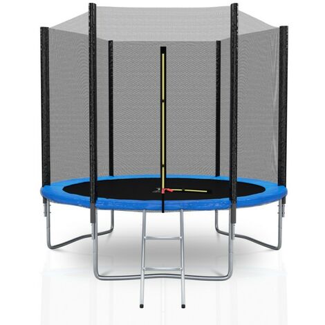 Trampoline extérieur Deluxe 8Ft / ø244cm KAIA SPORTS Trampoline de jardin avec Filet, mousse de protection et échelle