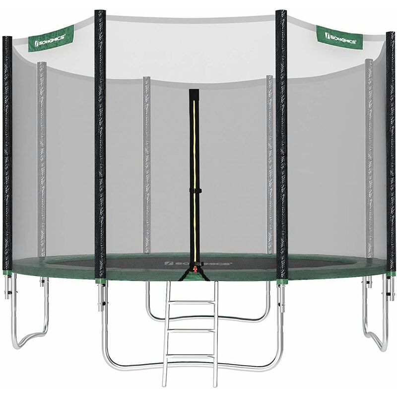Songmics - Trampoline extérieur, Diamètre 366cm, Équipement Jardin, avec Échelle, Filet de Protection, Poteaux recouverts, Sécurité testée par TÜV