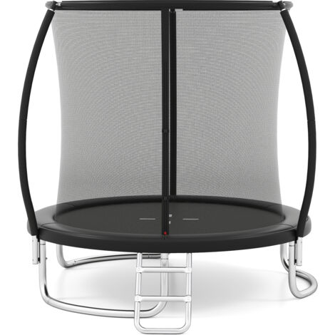 Trampoline Exterieur Enfant Adulte Ø244 cm, Trampoline Jardin Exterieur, Filet de Sécurité, Cadre en Acier Galvanisé Antirouille, Échelle, pour 3 Ans+