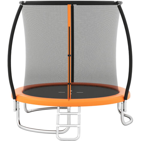 Trampoline Exterieur Enfant Adulte Ø244cm, Trampoline Jardin Exterieur, Filet de Sécurité, Cadre en Acier Galvanisé Antirouille, Échelle, pour 3 Ans+