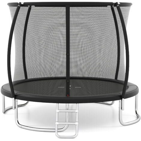 Trampoline Exterieur Enfant Adulte Ø305 cm, Trampoline Jardin Exterieur, Filet de Sécurité, Cadre en Acier Galvanisé Antirouille, Échelle, pour 3 Ans+