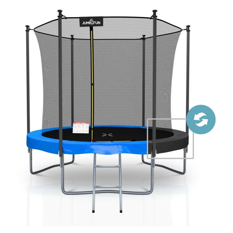 Trampoline extérieur Classique ø 244 cm- 8FT- Filet intérieur, Matelas de protection réversible et Echelle