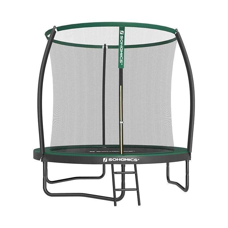 Trampoline extérieur avec Échelle et Filet de Protection - Diamètre 244cm, Noir et Vert STR082C01