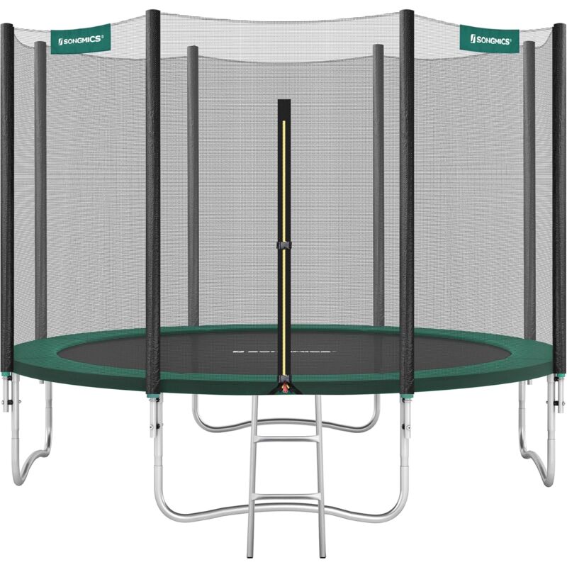 Trampoline Extérieur, tüv Rheinland gs Certifica, Diamètre 366 cm, Équipement Jardin, avec Échelle, Filet de Protection, Poteaux Recouverts, Noir et