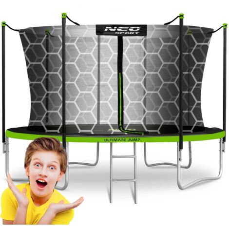 Trampoline for the garden 12ft374cm with inner safety net and ladder from neo sport