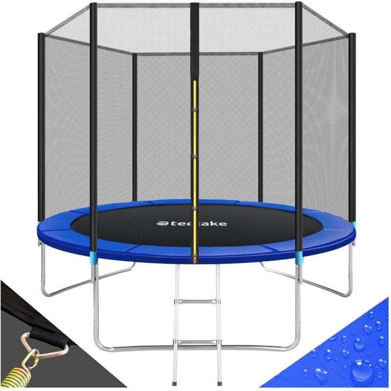 Tectake - Trampoline - with safety net, including entry ladder - 8ft trampoline, kids trampoline, garden trampoline - 305 cm