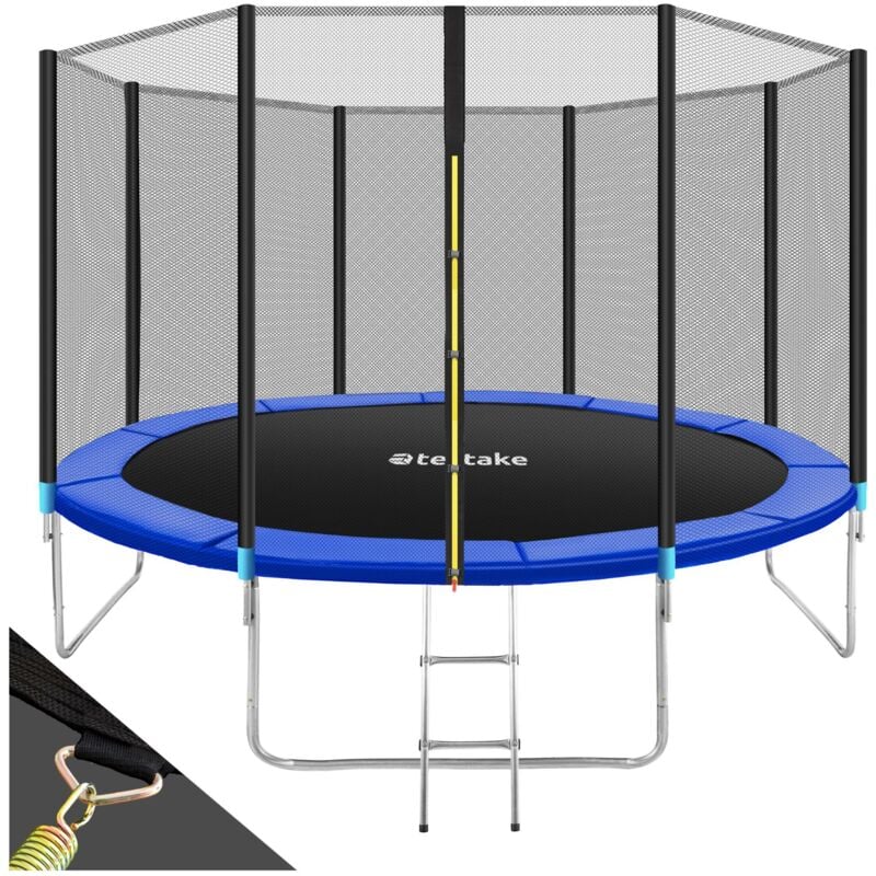 Tectake - Trampoline - with safety net, including entry ladder - 8ft trampoline, kids trampoline, garden trampoline - 366 cm