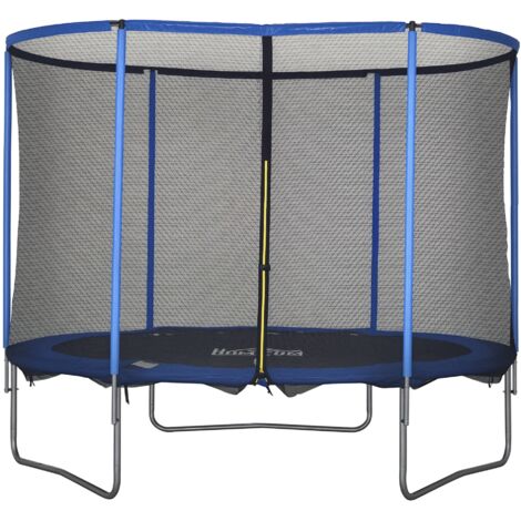 Trampoline HOMCOM avec filet de sécurité pour intérieur et extérieur Ø305 cm 113.6 kg bleu et noir