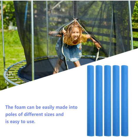 Trampoline Jumper Stick Manchon en mousse Clôture Tube anti-collision Couverture-Longueur 40  Diamètre extérieur 4,5 cm, Diamètre intérieur 2,5 cm, Bleu, 5pcs