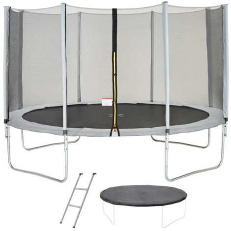 Trampoline KANGUI - GRIS Ø 426-430 cm  Enfant  Échelle & Bâche  Certification CE & NF EN 7114