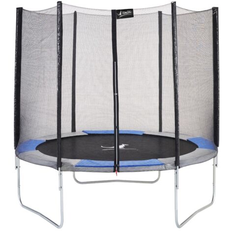 Trampoline rond Ø250cm avec filet de sécurité – Structure en acier galvanisé – Tapis en PERMATRON renforcé – Ressorts coniques pour dynamique de saut – Kangui