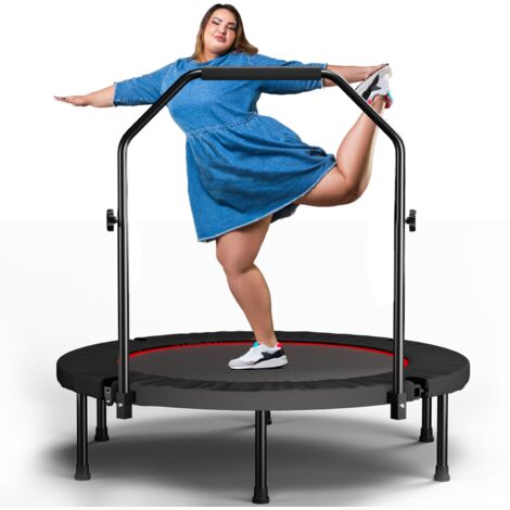 Trampoline pliant de 101 cm avec poignée – Élastique premium – Noir