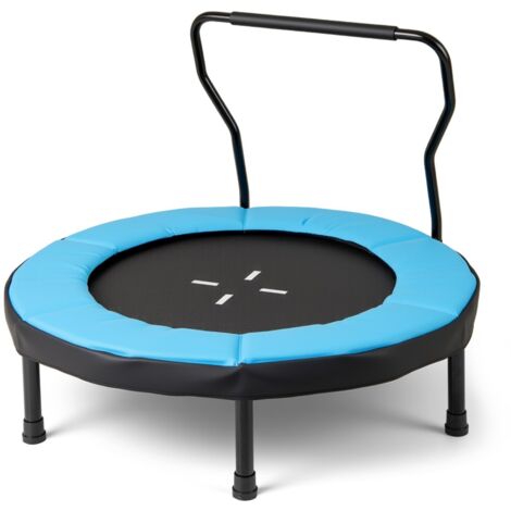 Trampoline pour Enfants de 102 cm Trampoline de Fitness Intérieur Extérieur avec Guidon en Mousse et Tapis de Sécurité pour 3-6 Ans Bleu